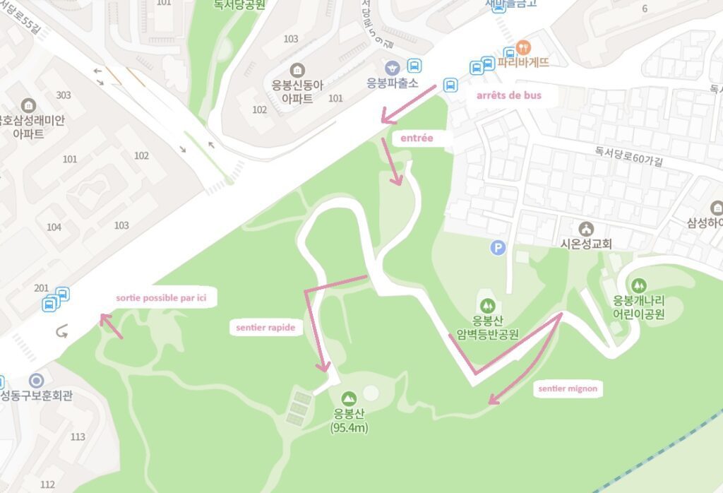 plan randonnée à Eungbongsan